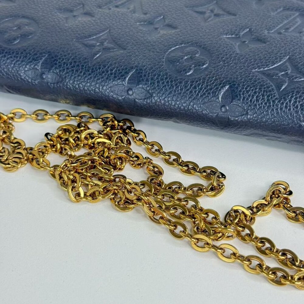 Louis Vuitton Blue Empreinte Felicie Shoulder Bag Crossbody with Gold Chain - Picture 8 of 10